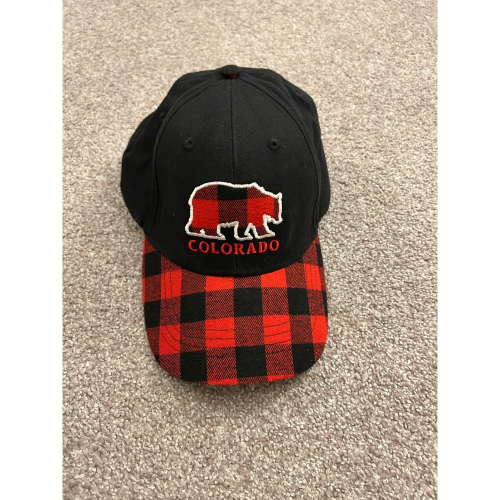 Smith-Southwestern Colorado Hat Unisex OSFM Black Red Excellent Plaid Bear Cap